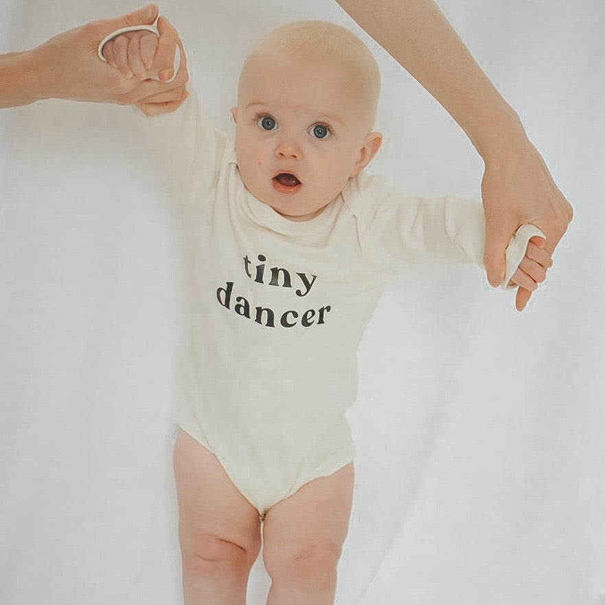 tiny dancer -organic baby bodysuit