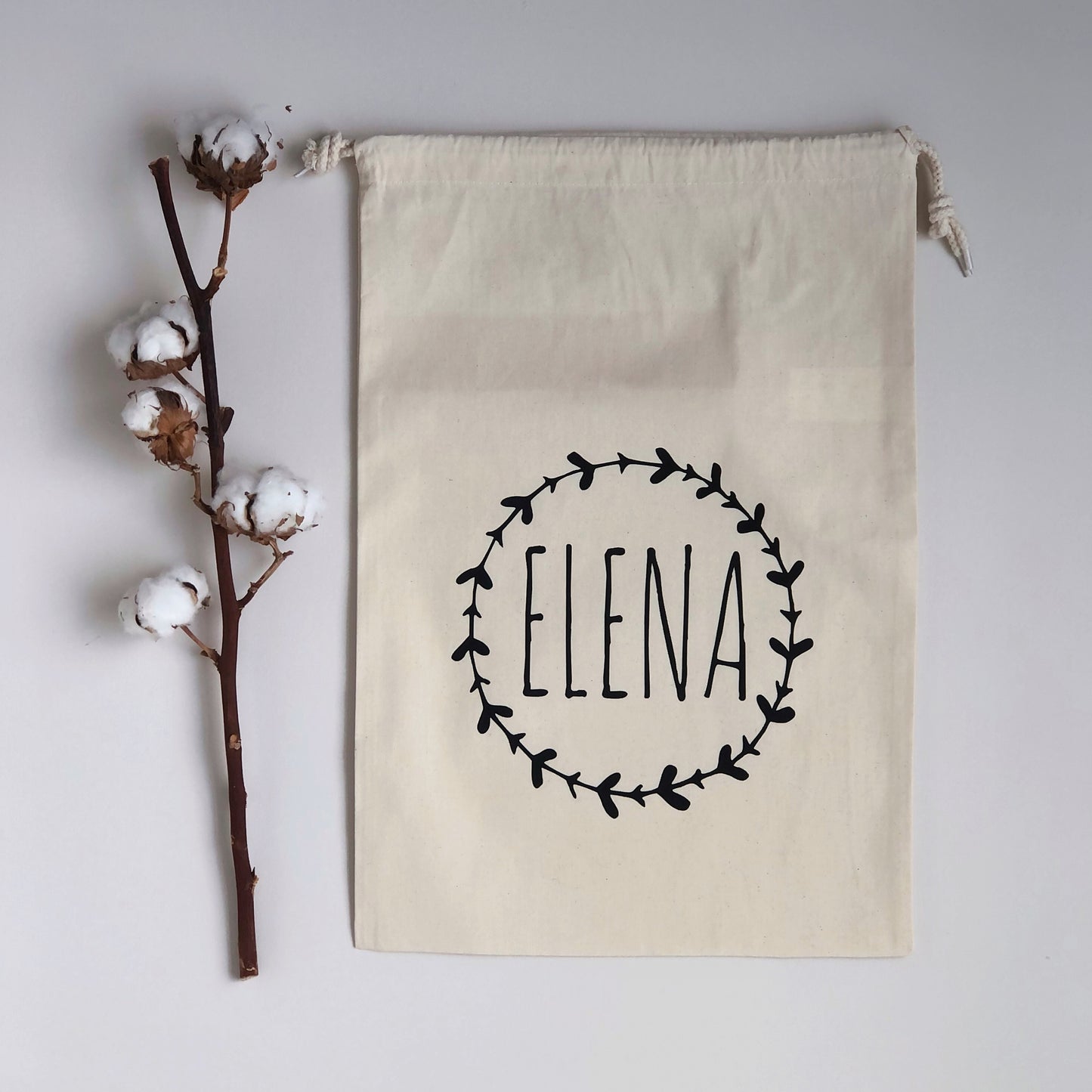 Personalised Christmas storage sack - wreath design