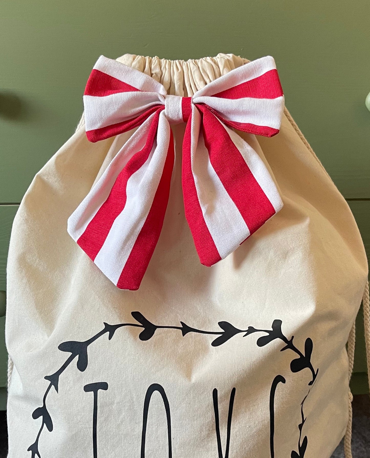 Personalised Christmas storage sack - wreath design